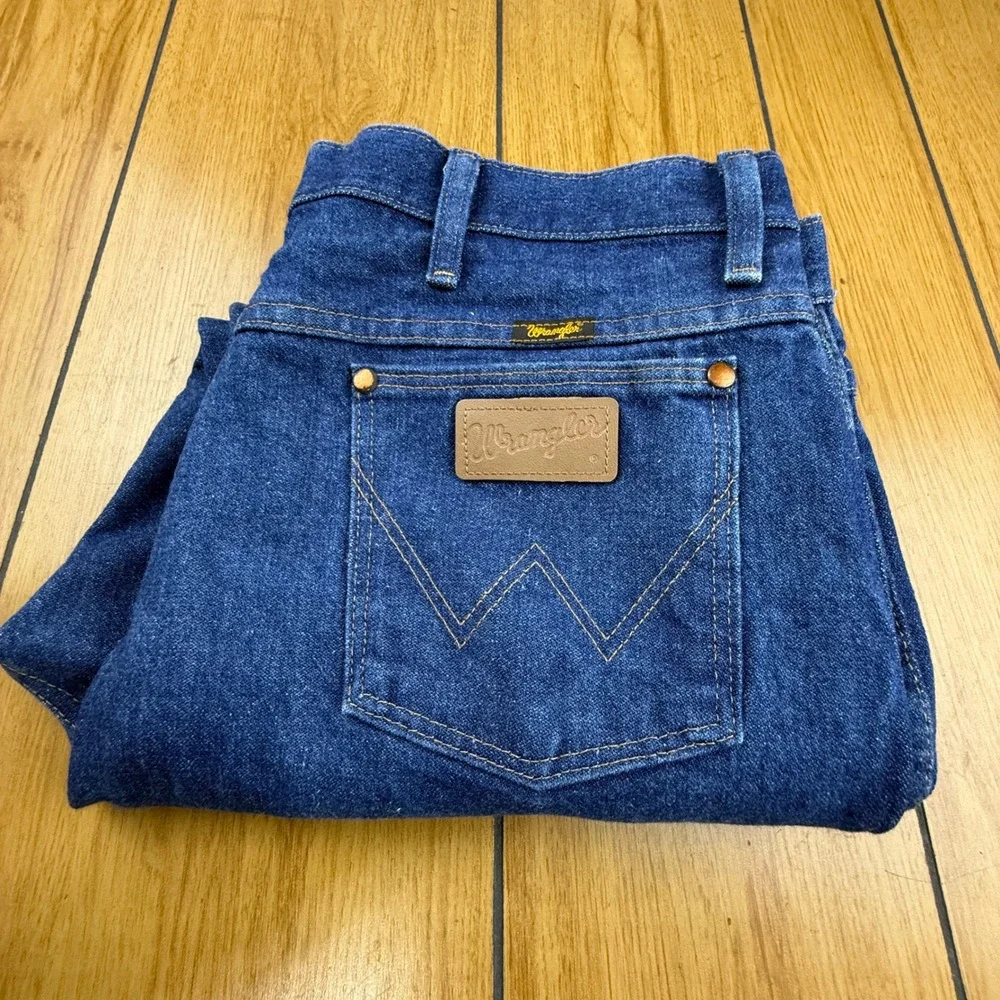 Wrangler 936PWD Cowboy Cut Slim Fit Jeans Mens 38x29 Blue Indigo Denim Straight